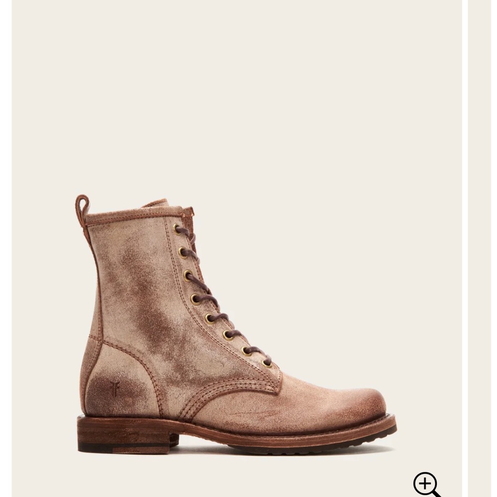 FRYE Veronica Combat Boots - Chocolate